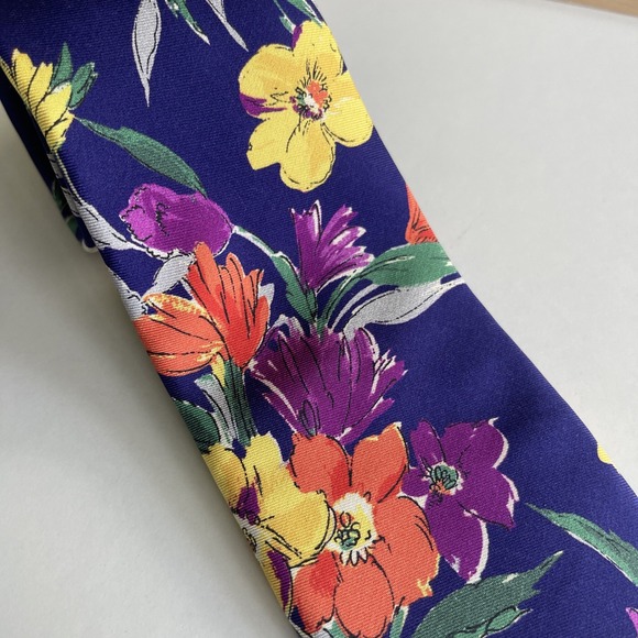 Ralph Lauren Purple Label Collection‎ Floral Print Silk Tie Italy Spring 3"x60" - Picture 1 of 8